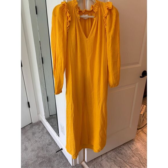 Xirena long sleeve cotton gauze midi dress, $325 Sm - Picture 1 of 8
